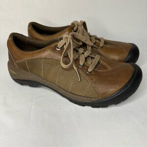 Keen Presidio Oxford Walking Shoe Nubuck Leather Shitake Brown Women’s Size 9